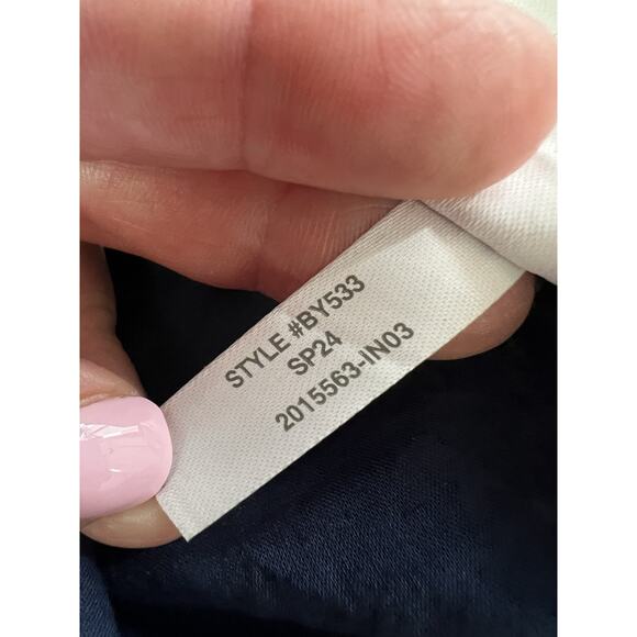 J. CREW 2024 Navy Floral Smocked Bodice Sleeveless Midi Dress - Picture 15 of 16